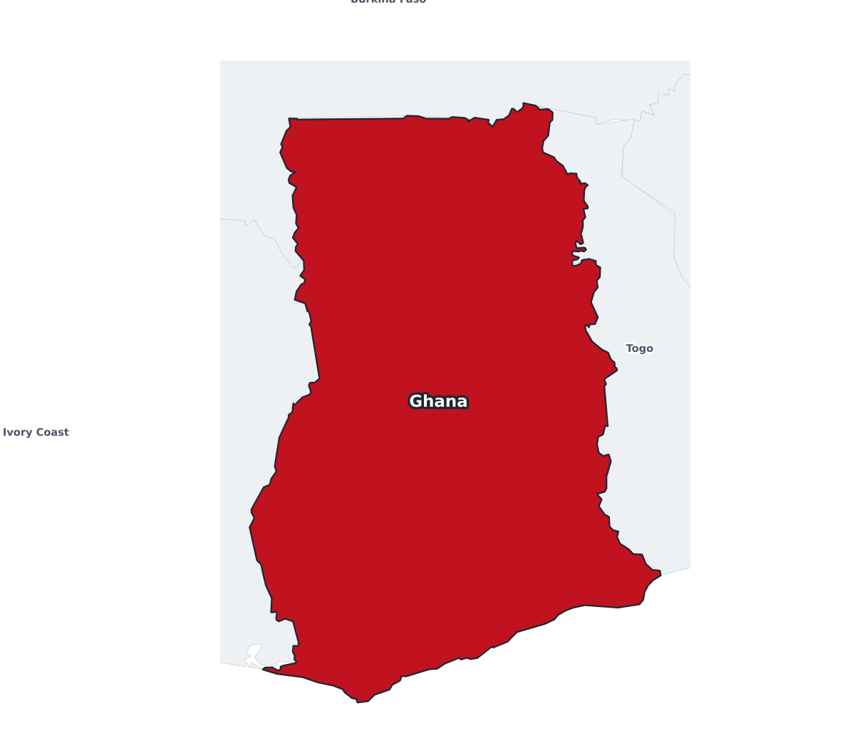 Ghana Labeled Map - free printable map of Ghana