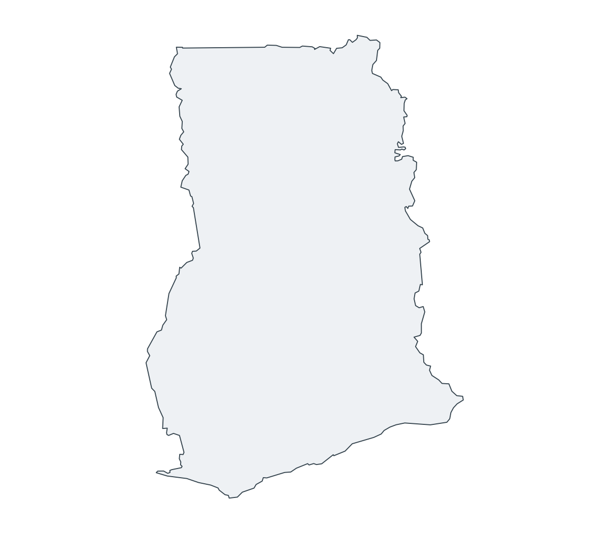 Ghana Outline Map - free printable map of Ghana