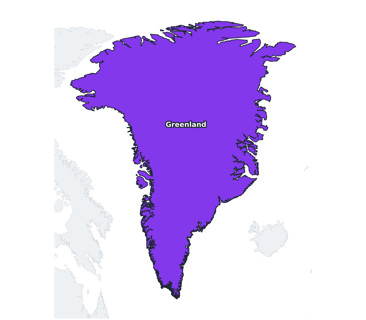 Greenland Labeled Map - free printable map of Greenland