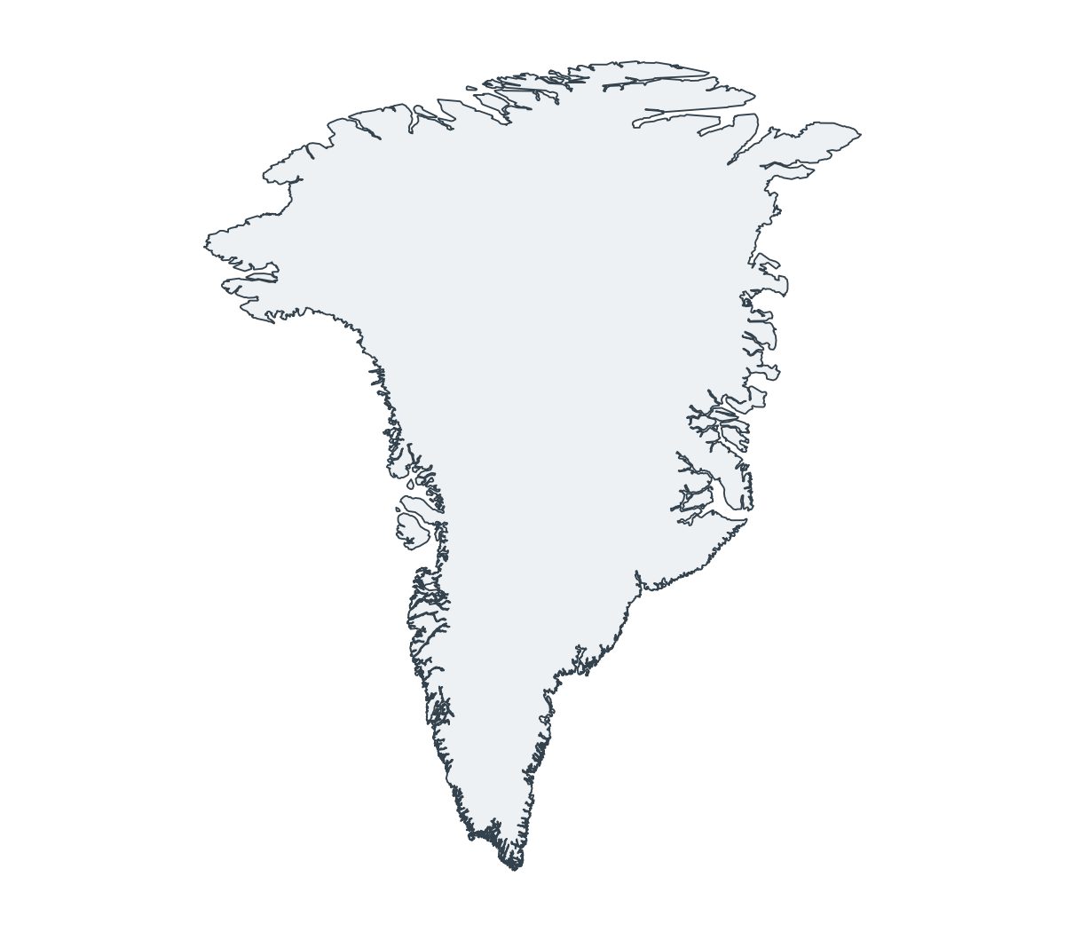 Greenland Outline Map - free printable map of Greenland