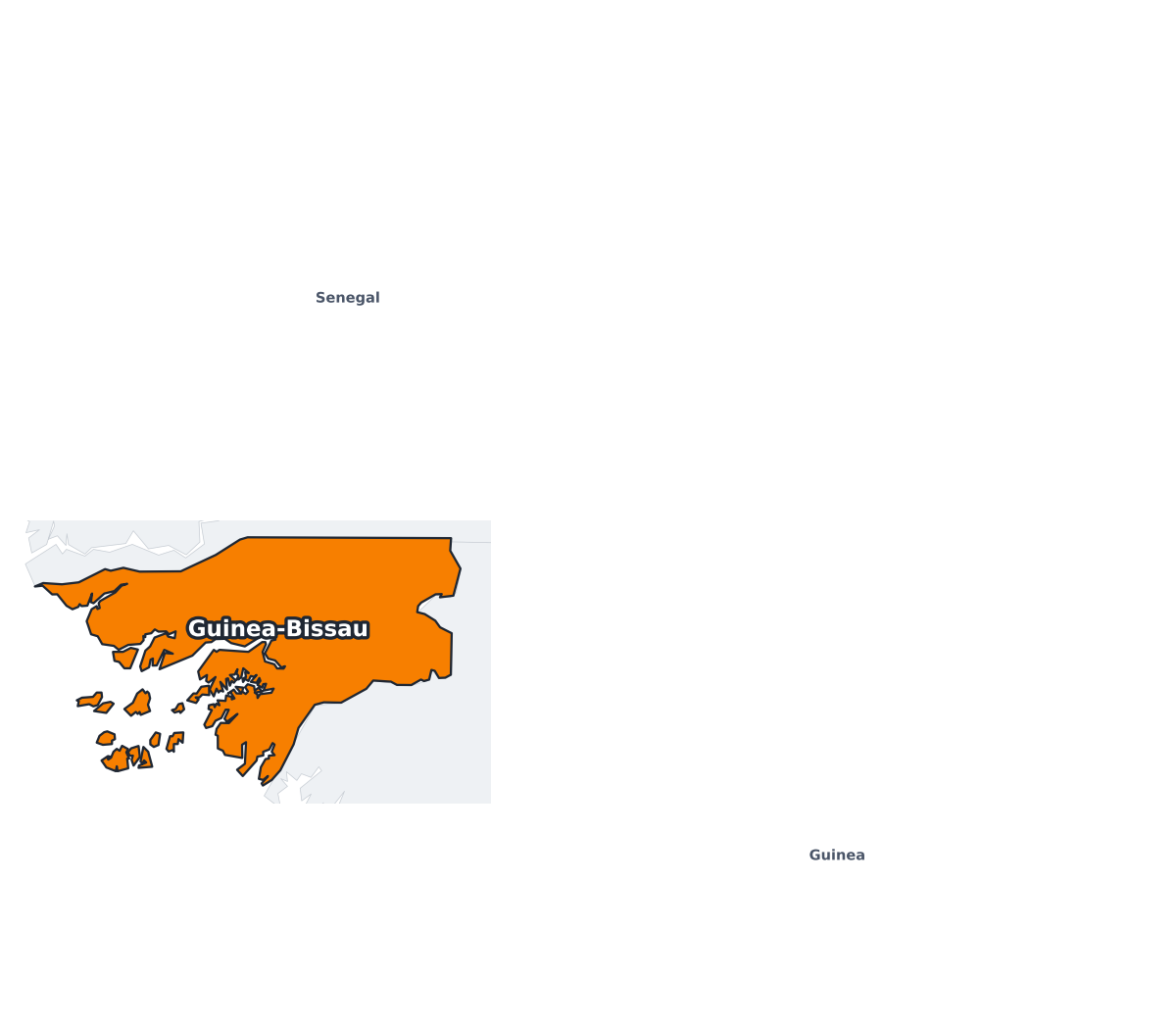 Guinea-Bissau Labeled Map - free printable map of Guinea-Bissau