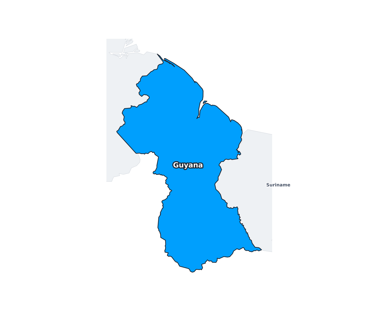 Guyana Labeled Map - free printable map of Guyana