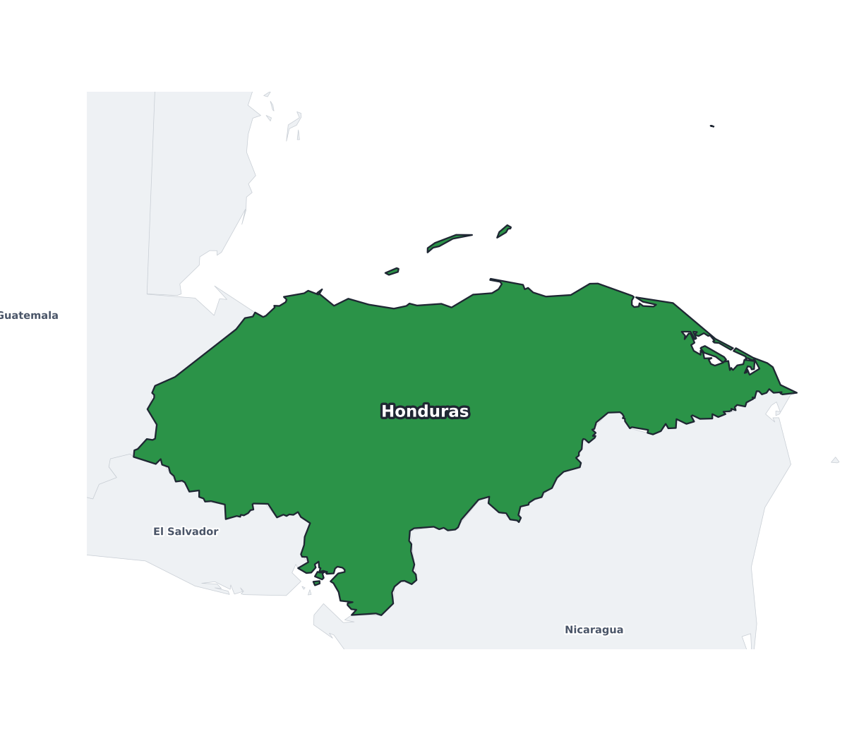 Honduras Labeled Map - free printable map of Honduras