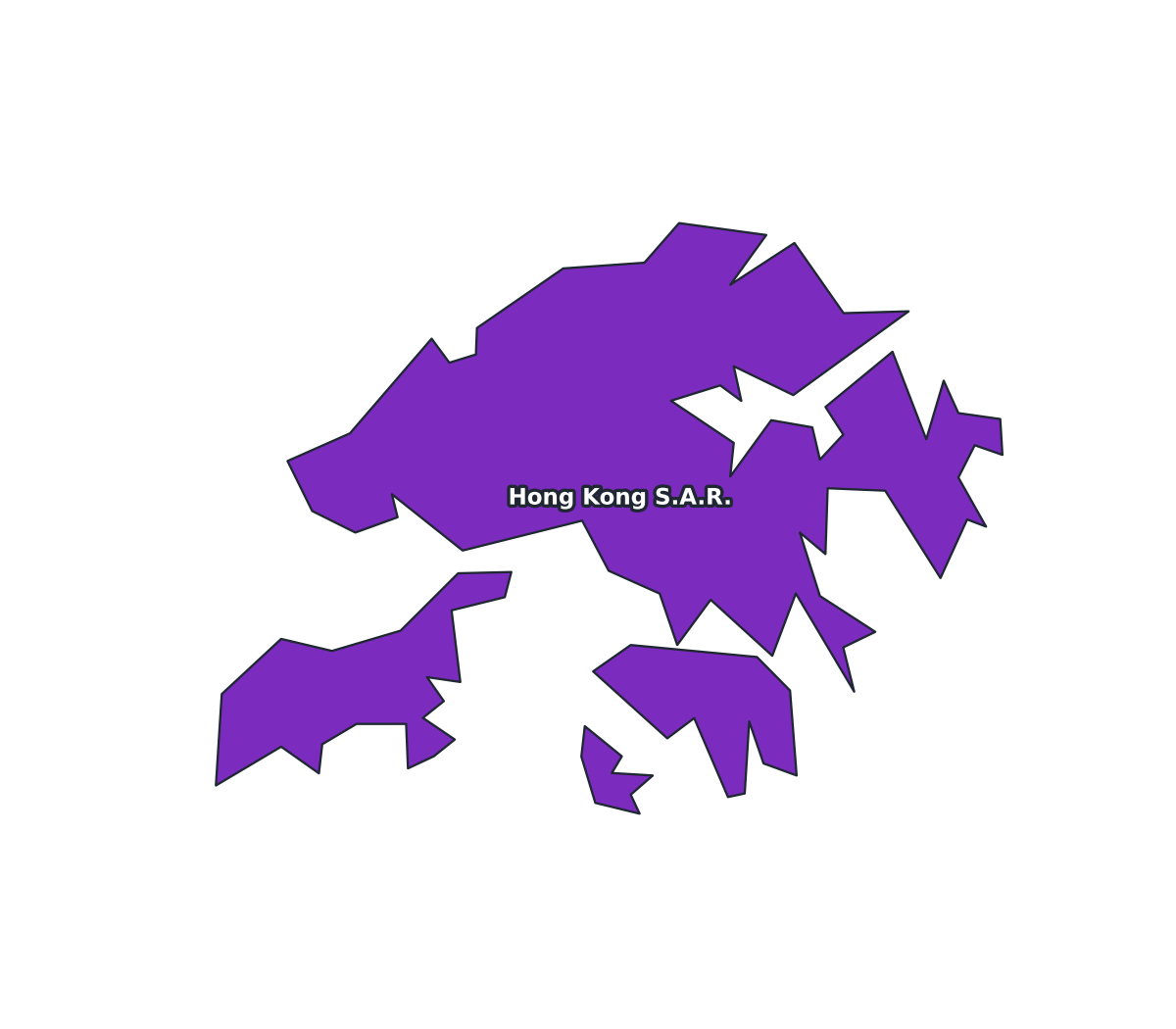 Hong Kong S.A.R. Labeled Map - free printable map of Hong Kong S.A.R.