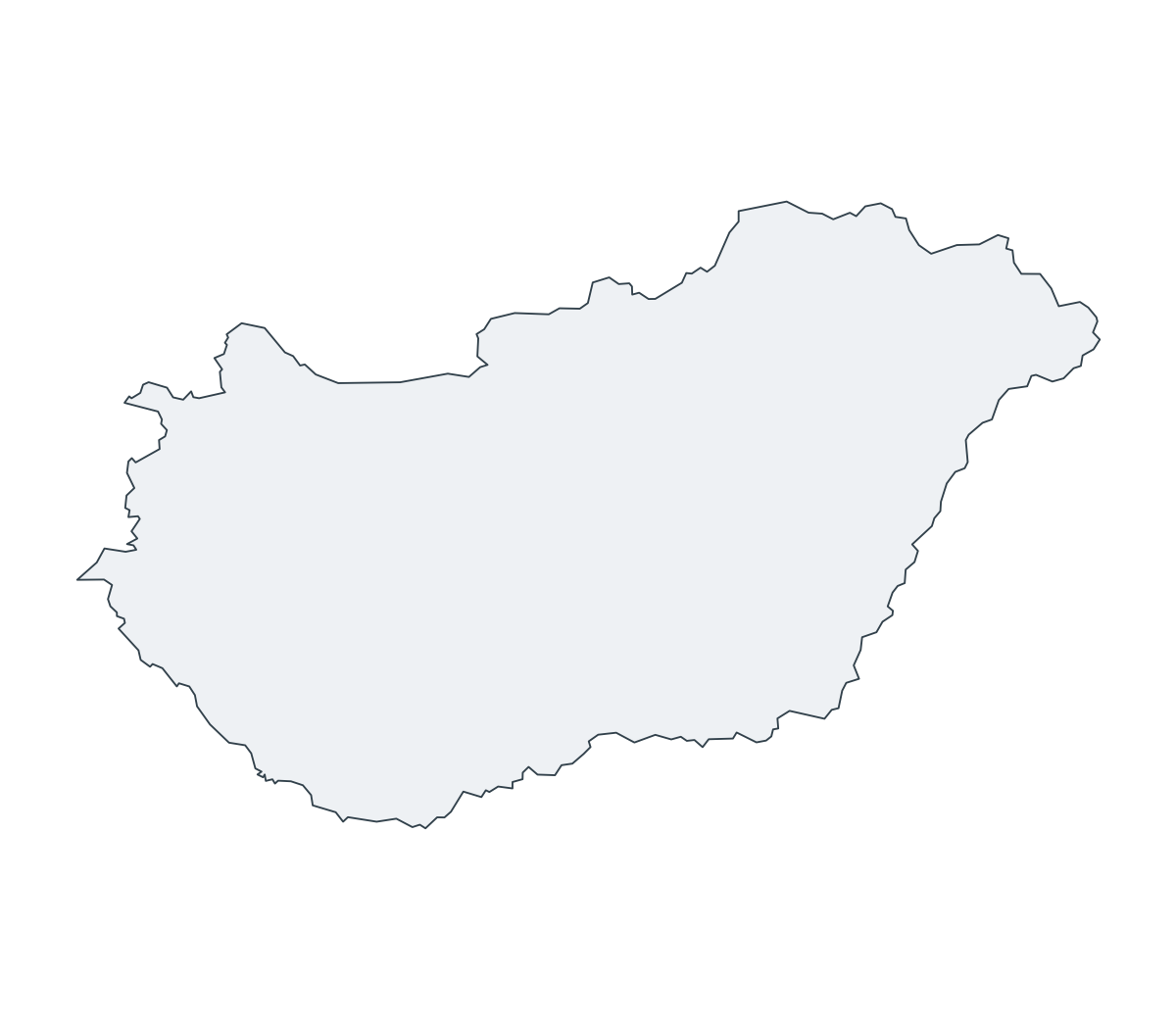 Hungary Outline Map - free printable map of Hungary