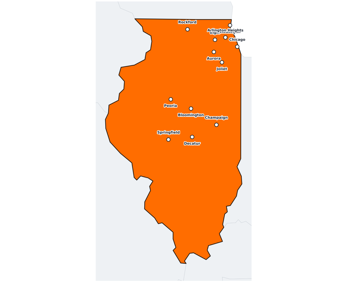 Illinois Labeled Map - free printable map of Illinois