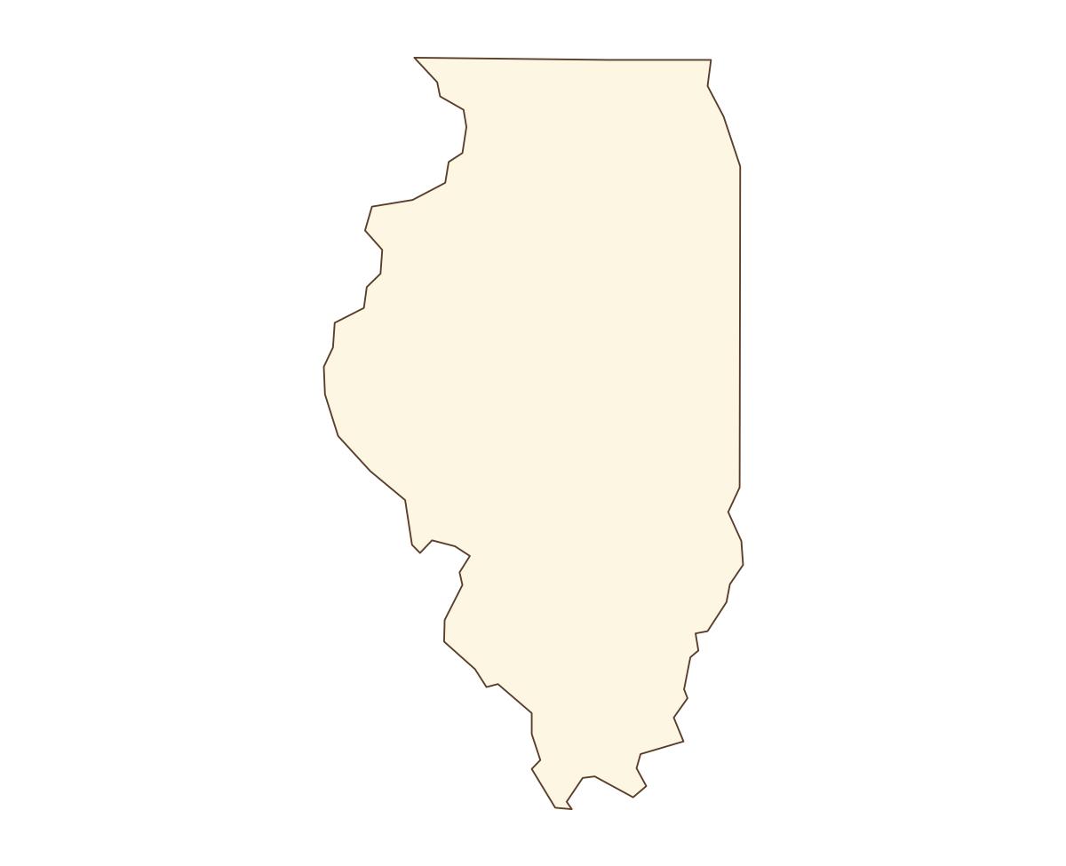 Illinois Blank Outline Map - free printable map of Illinois