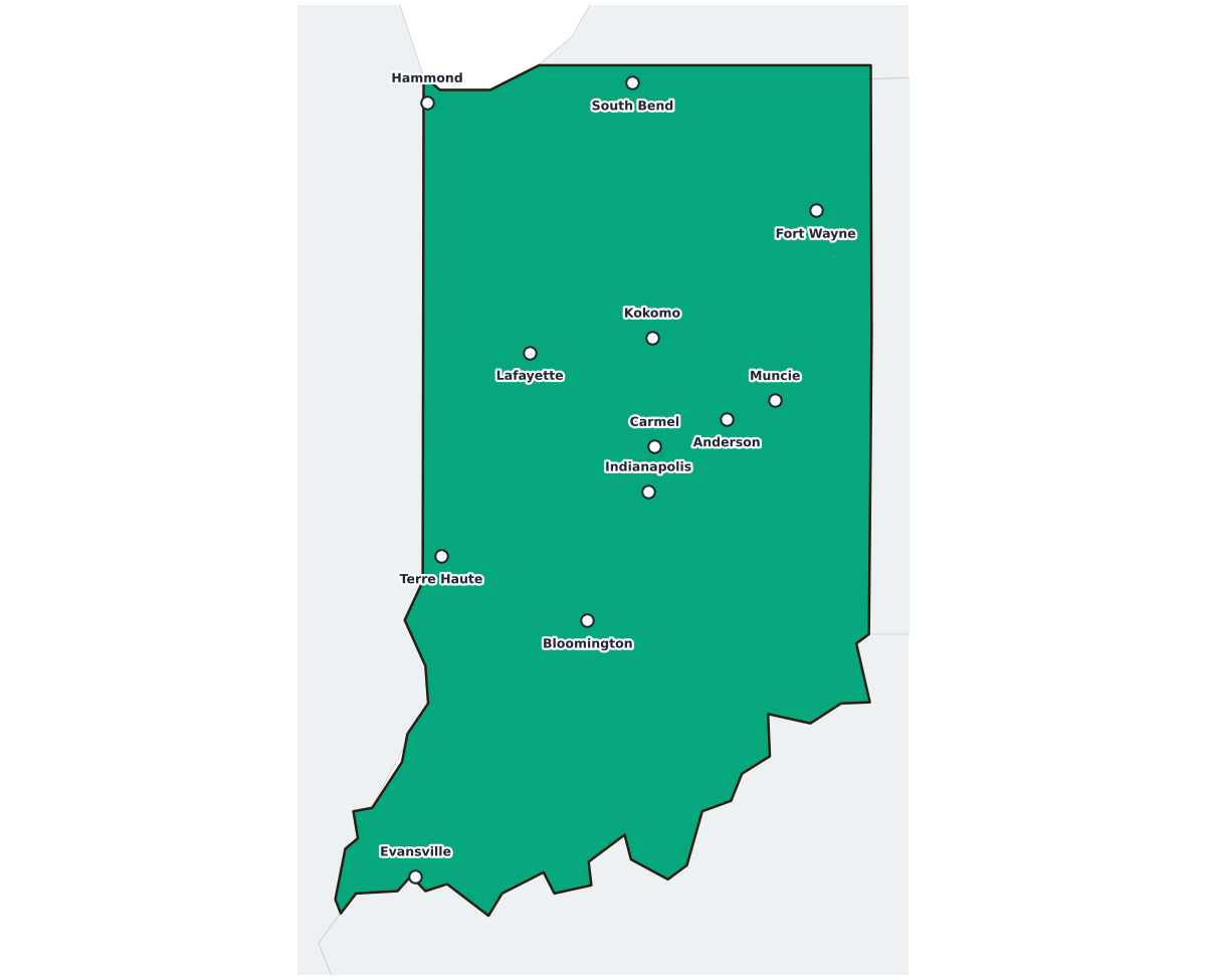 Indiana Labeled Map - free printable map of Indiana