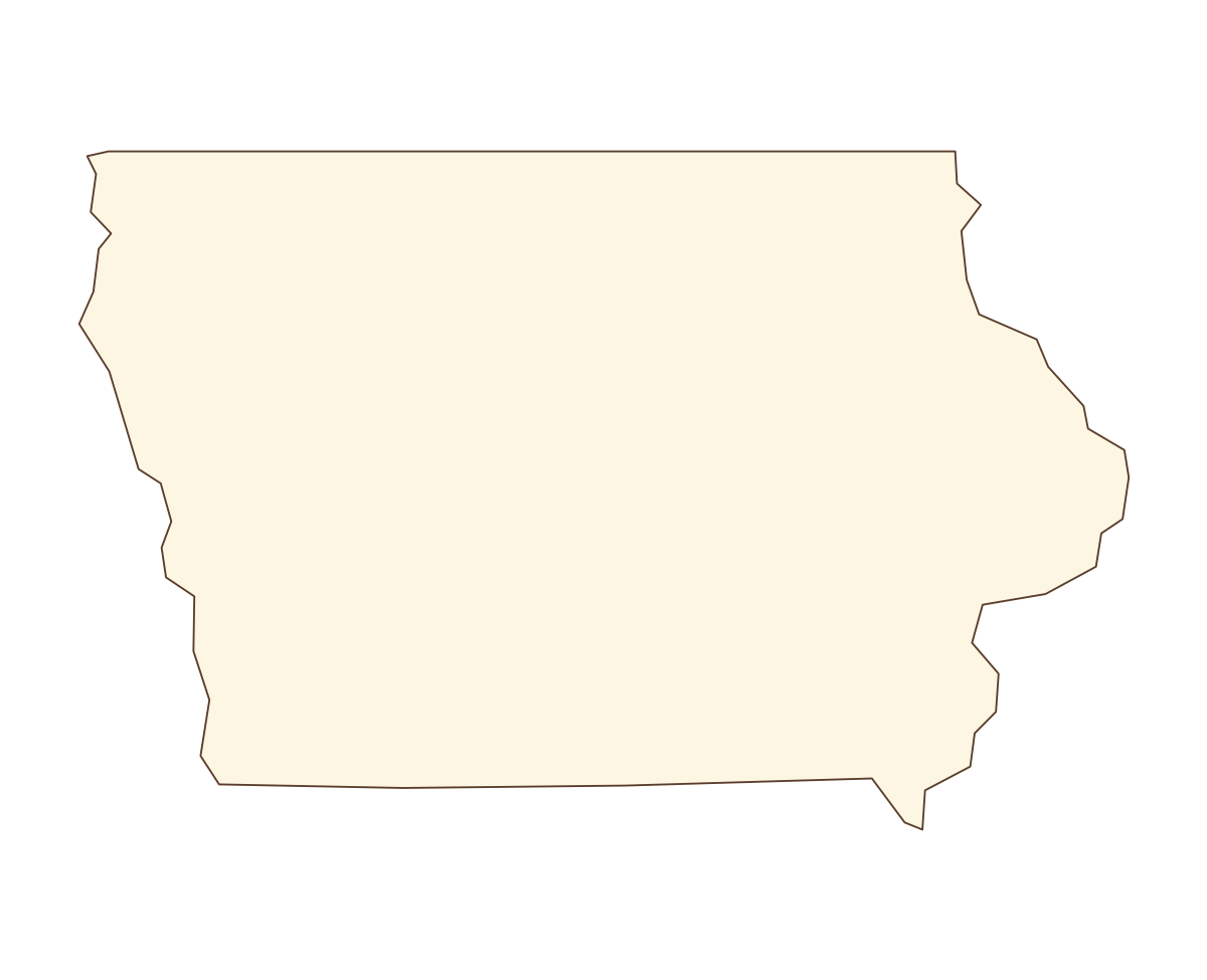 Iowa Blank Outline Map - free printable map of Iowa