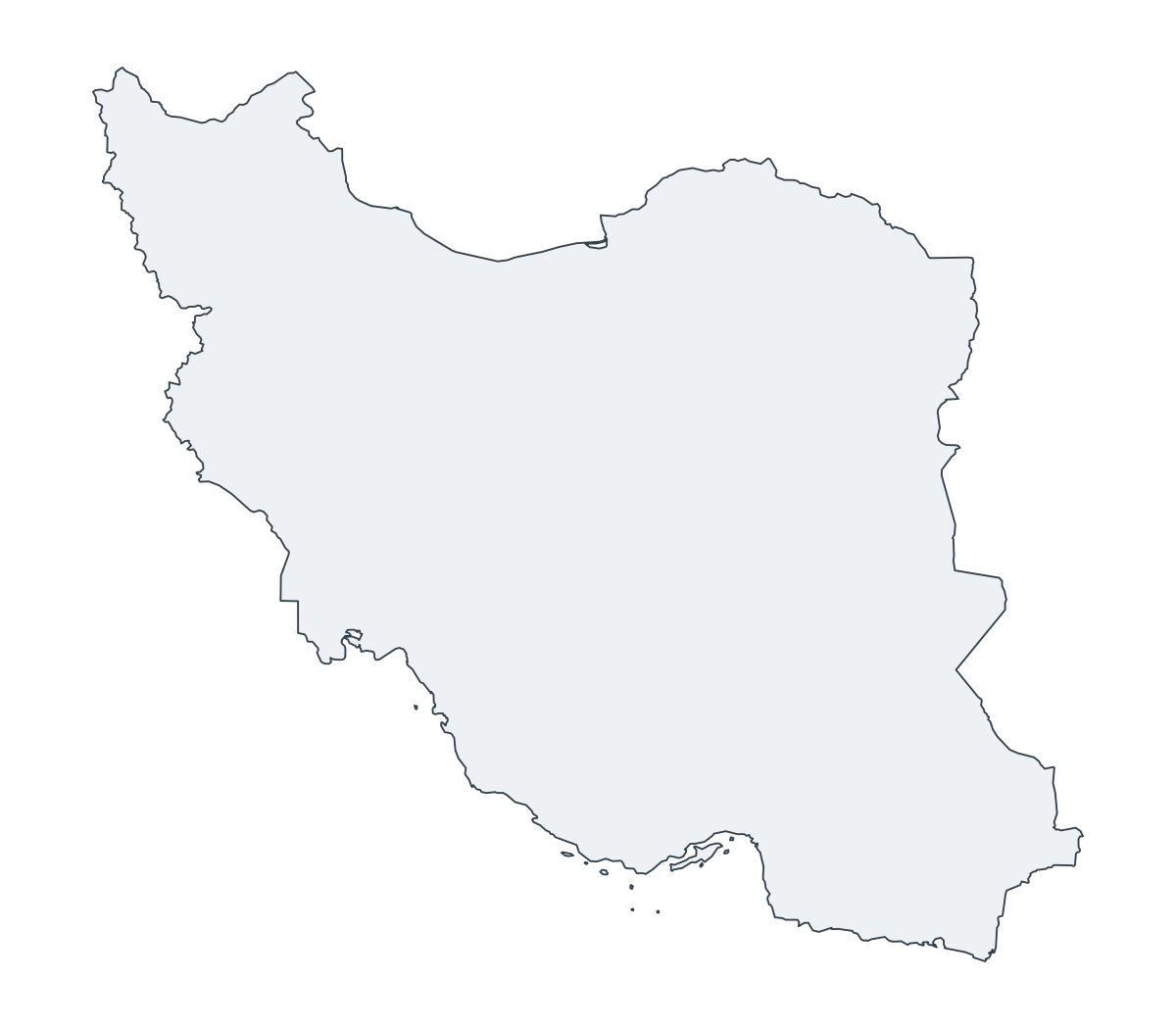 Iran Outline Map - free printable map of Iran
