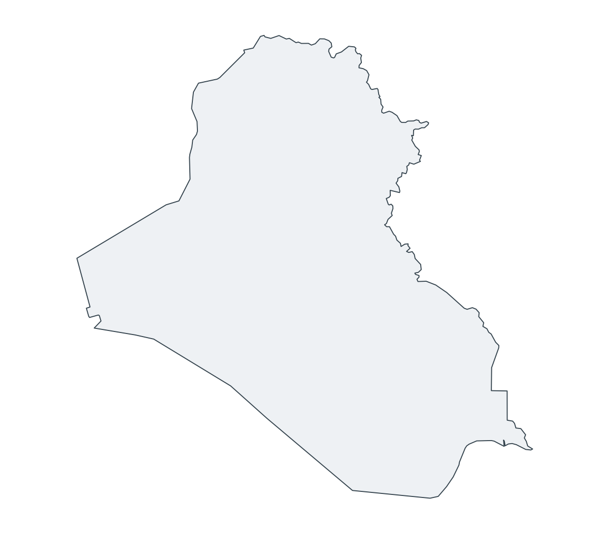 Iraq Outline Map - free printable map of Iraq