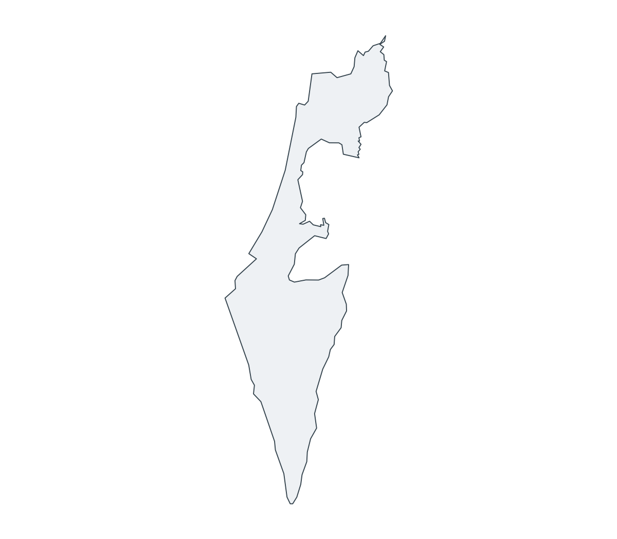 Israel Outline Map - free printable map of Israel