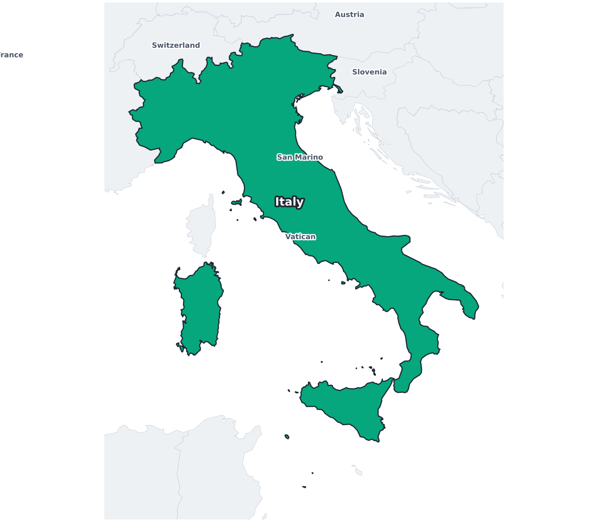 Italy Labeled Map - free printable map of Italy