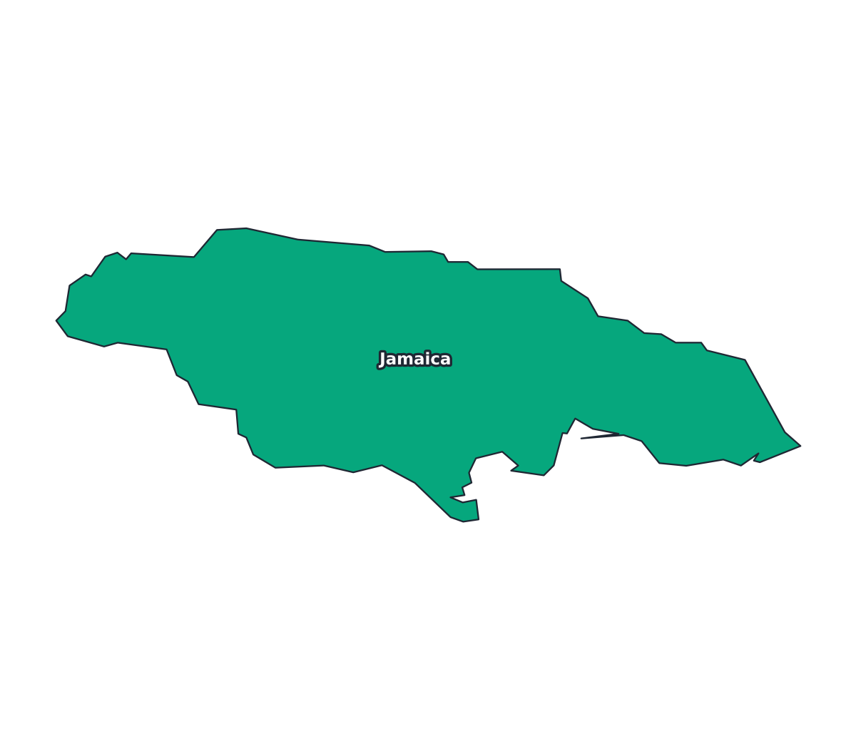 Jamaica Labeled Map - free printable map of Jamaica