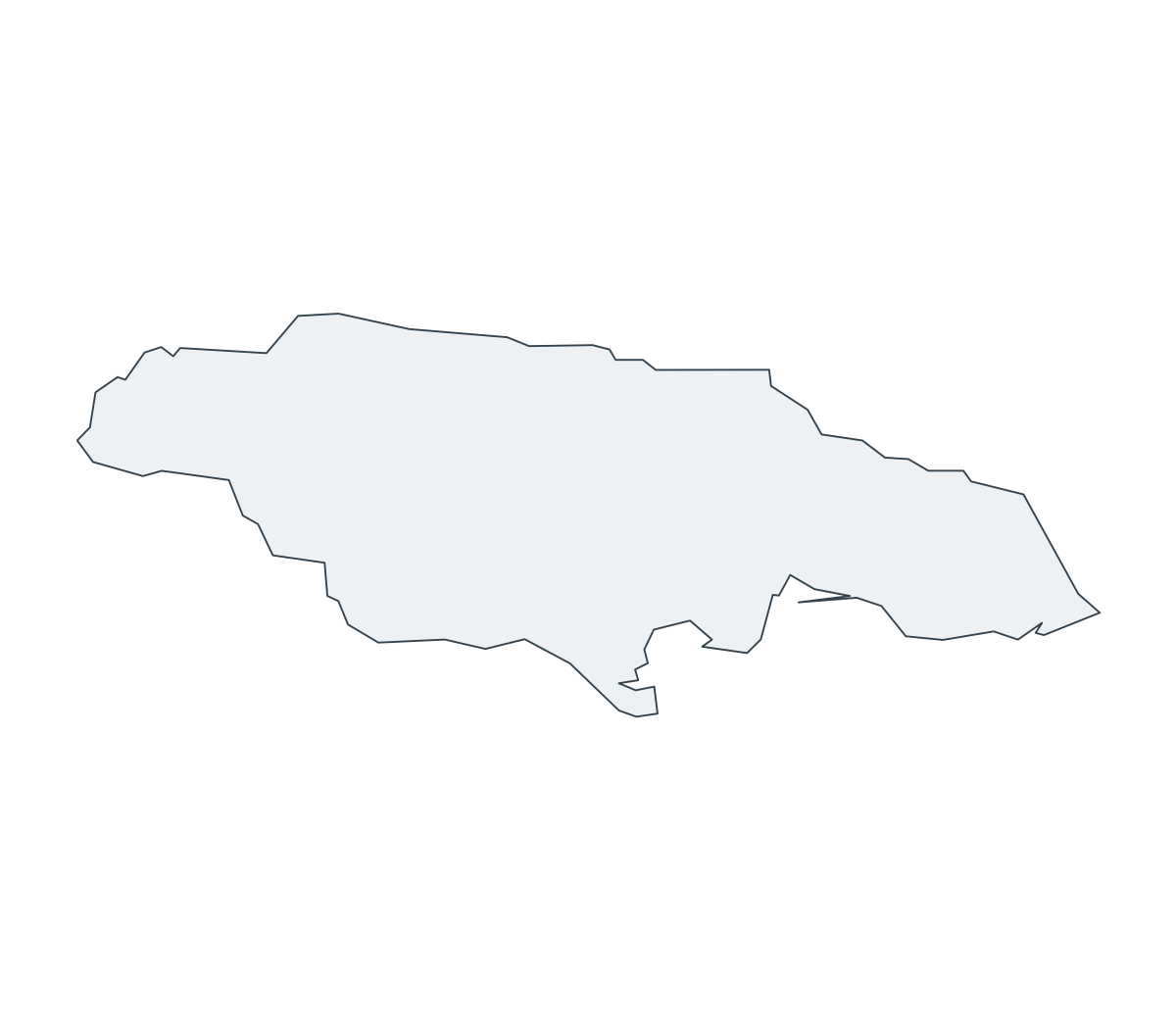 Jamaica Outline Map - free printable map of Jamaica