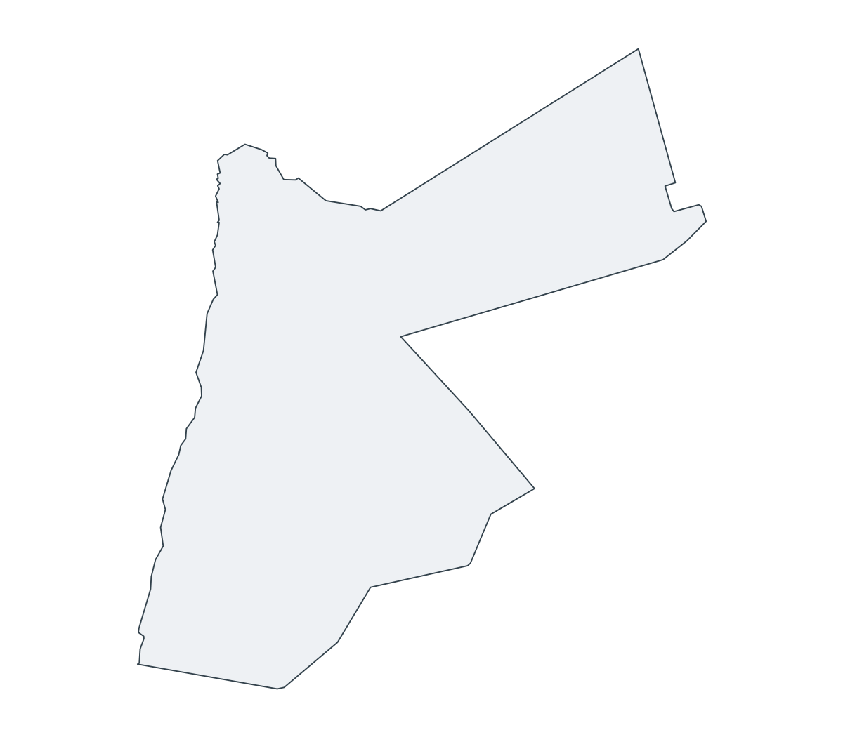 Jordan Outline Map - free printable map of Jordan
