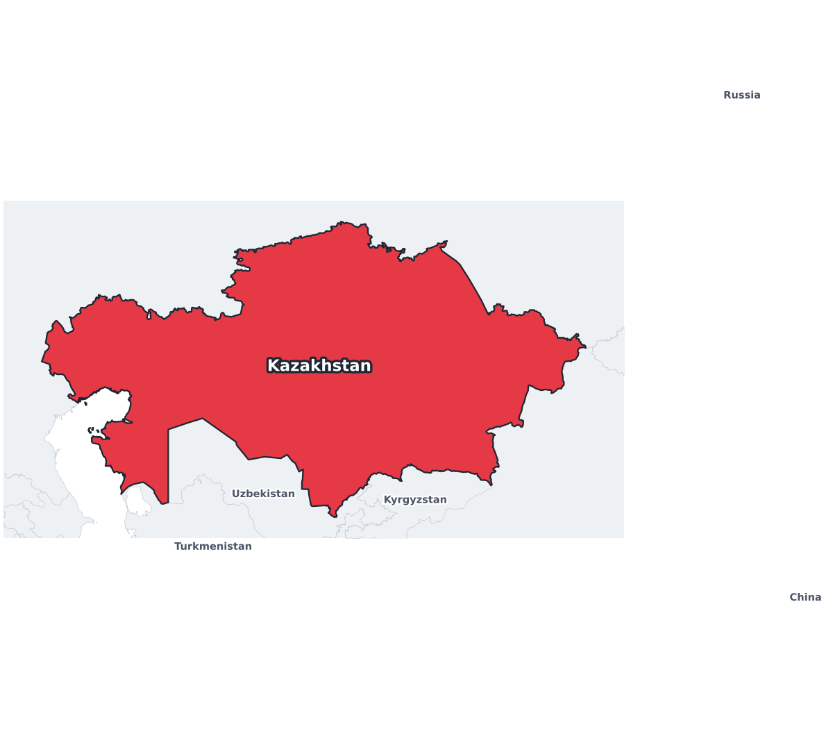 Kazakhstan Labeled Map - free printable map of Kazakhstan