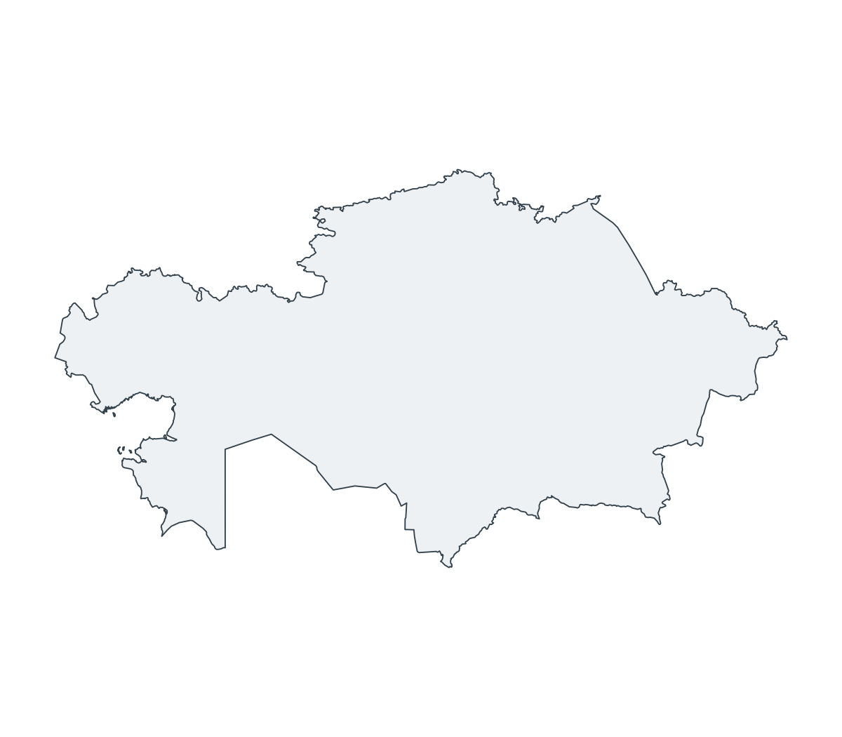 Kazakhstan Outline Map - free printable map of Kazakhstan