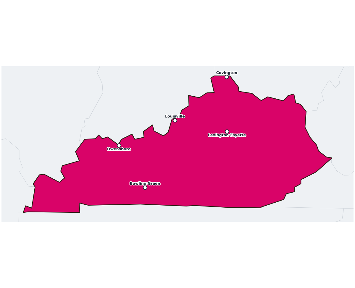 Kentucky Labeled Map - free printable map of Kentucky