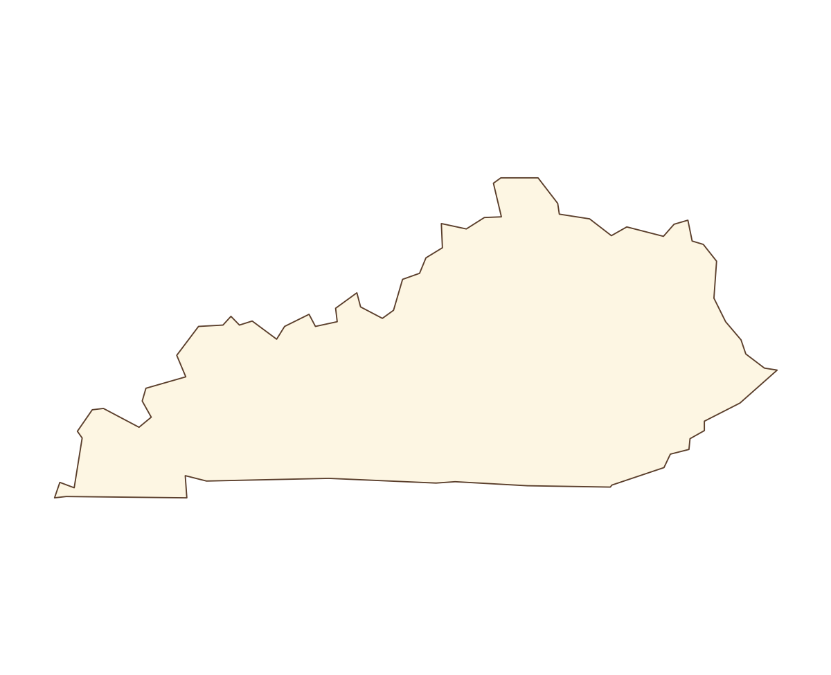 Kentucky Blank Outline Map - free printable map of Kentucky