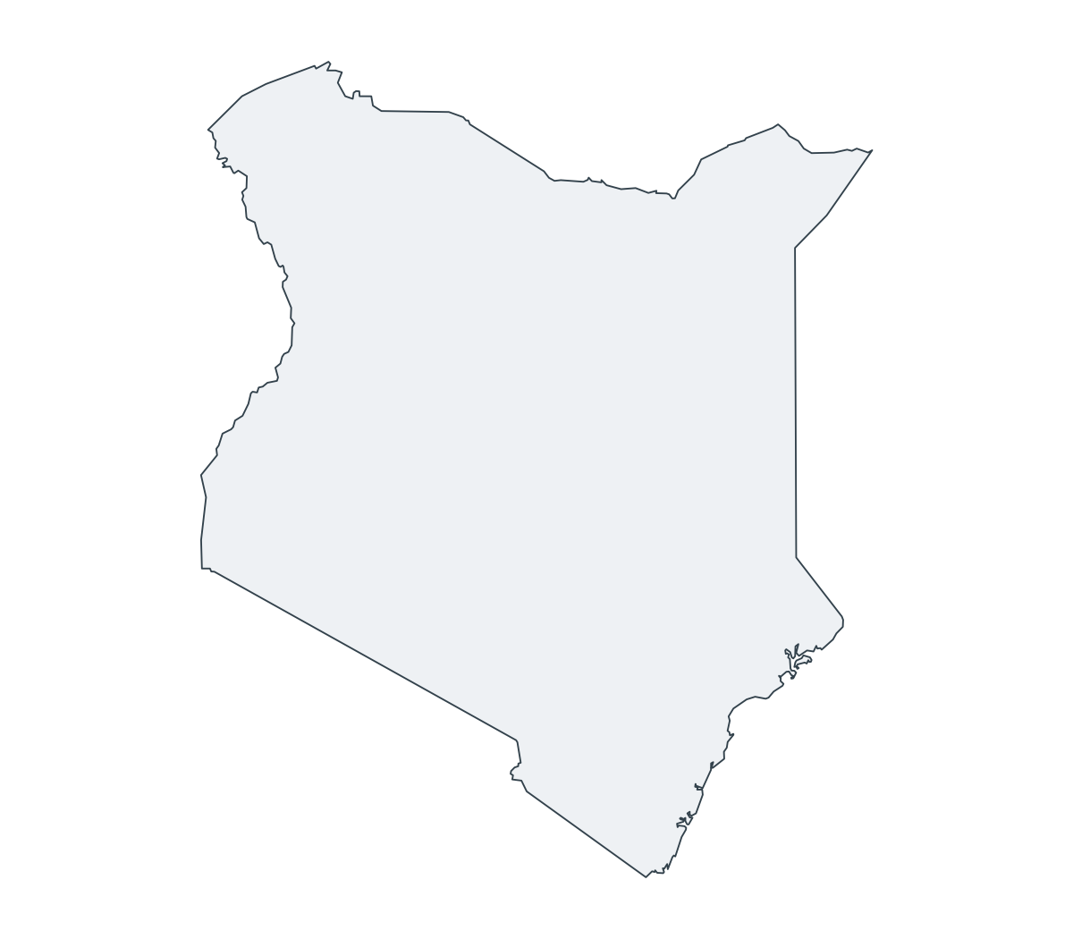 Kenya Outline Map - free printable map of Kenya
