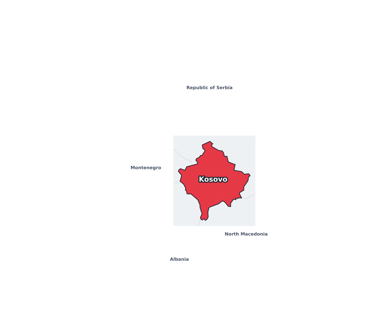 Kosovo Labeled Map - free printable map of Kosovo