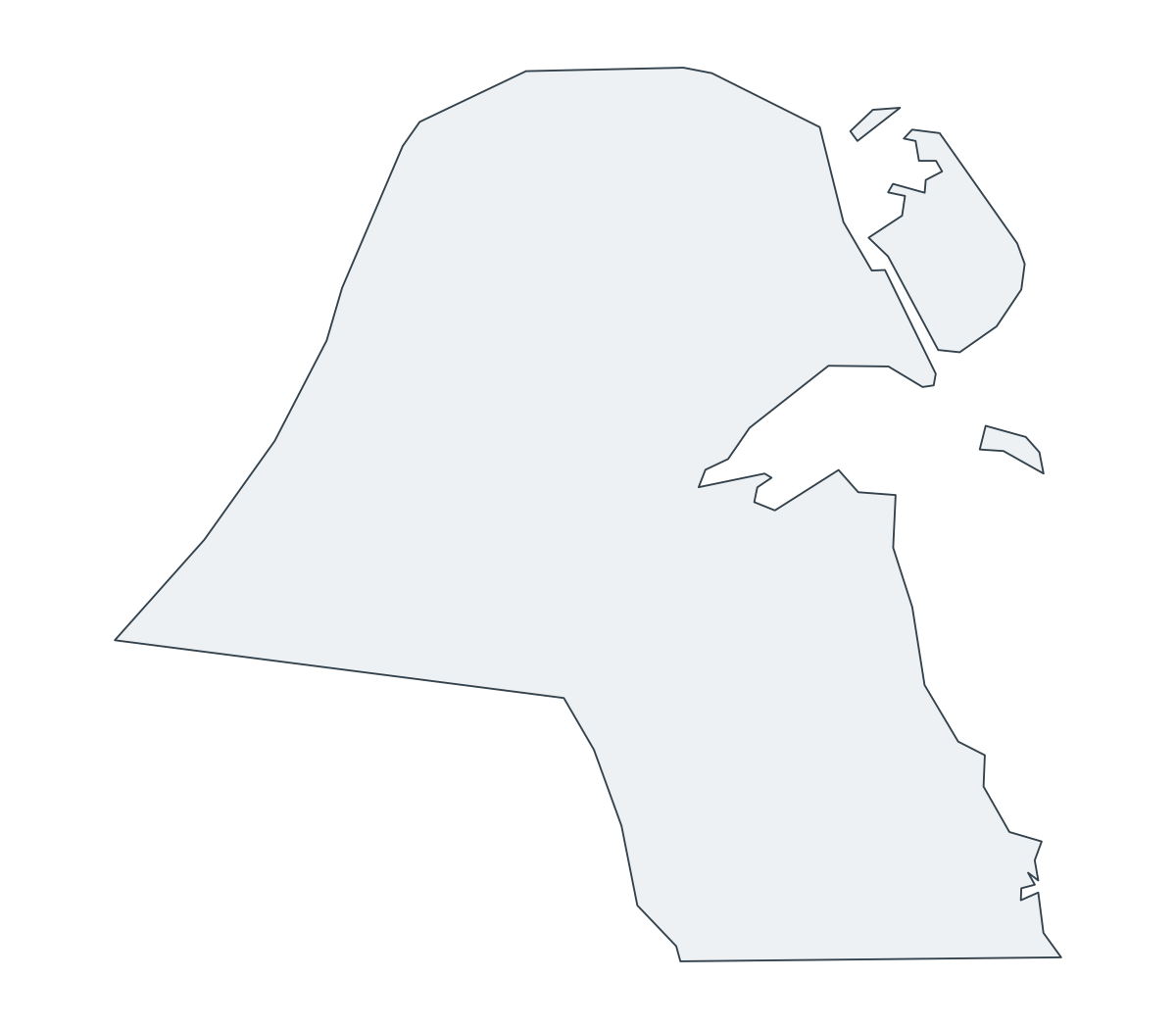 Kuwait Outline Map - free printable map of Kuwait