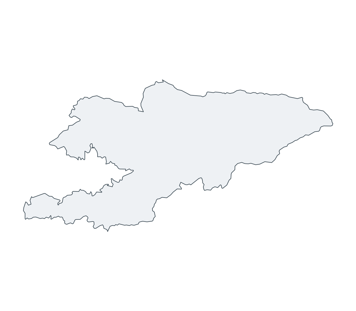 Kyrgyzstan Outline Map - free printable map of Kyrgyzstan