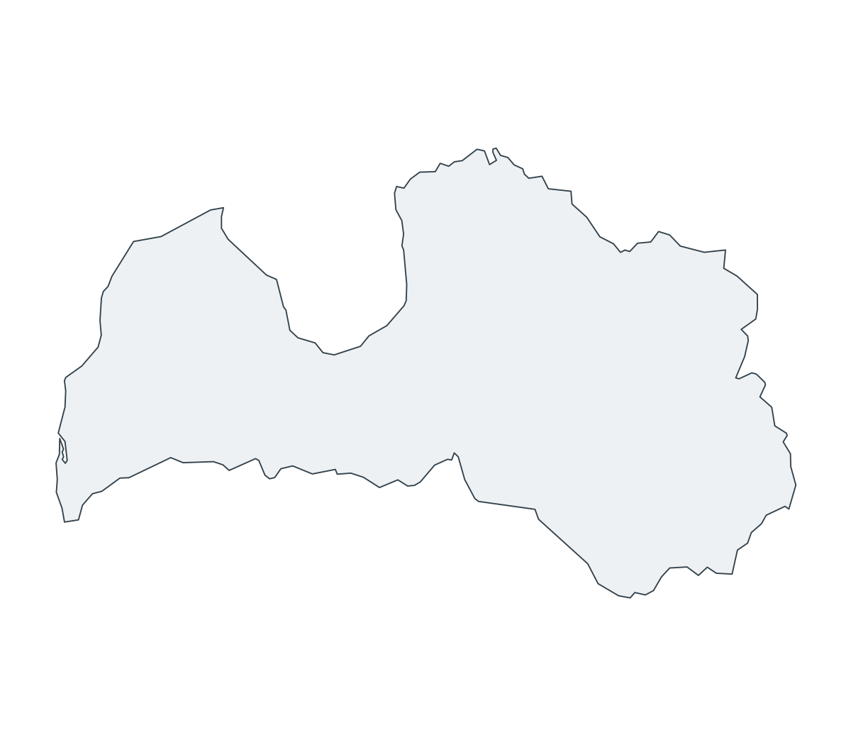 Latvia Outline Map - free printable map of Latvia