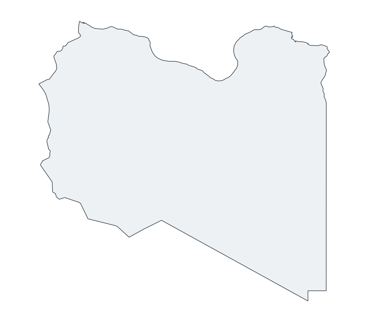 Libya Outline Map - free printable map of Libya