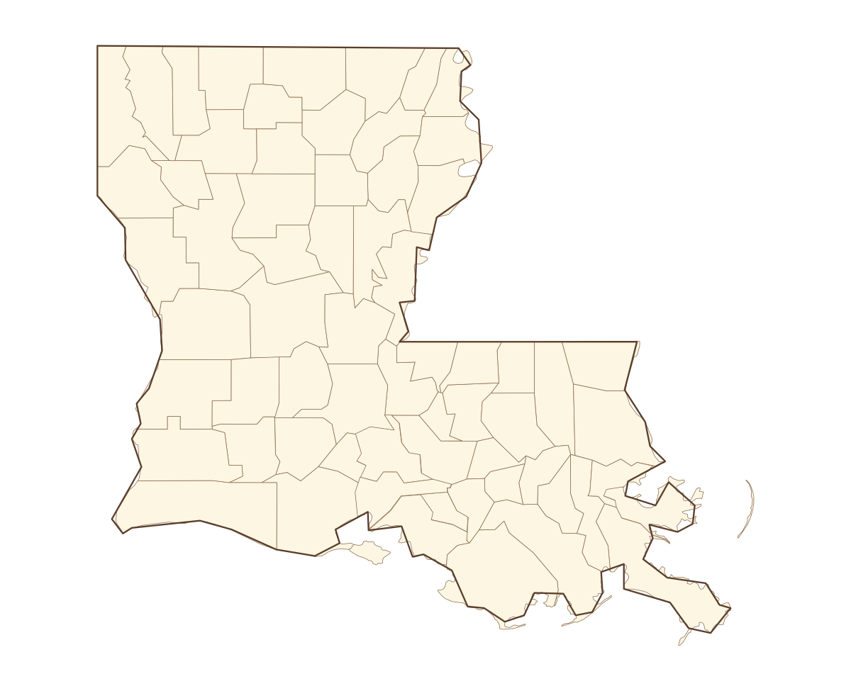 Louisiana County Map - free printable map of Louisiana