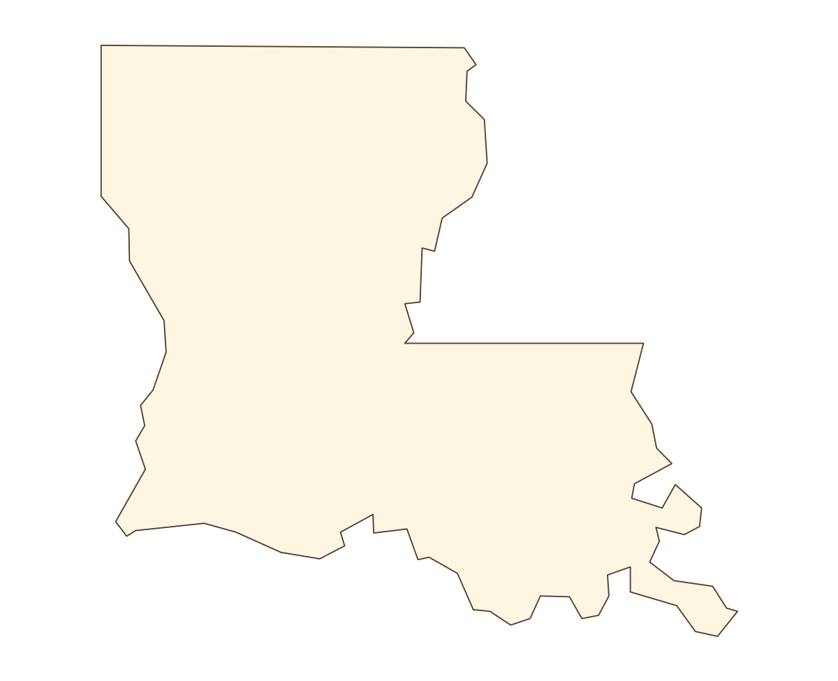 Louisiana Blank Outline Map - free printable map of Louisiana