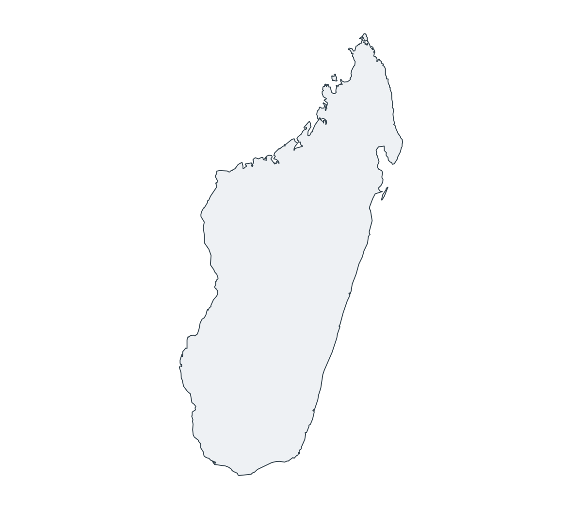 Madagascar Outline Map - free printable map of Madagascar