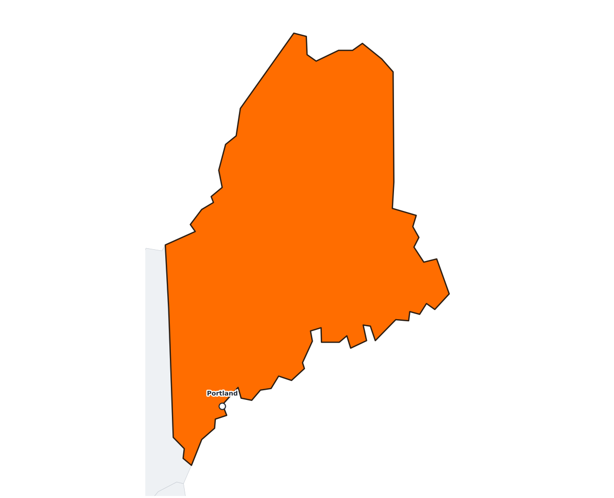 Maine Labeled Map - free printable map of Maine
