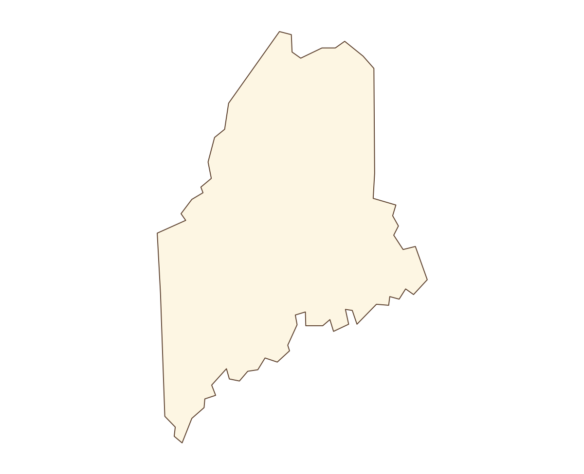 Maine Blank Outline Map - free printable map of Maine