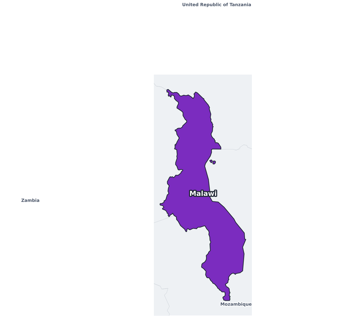 Malawi Labeled Map - free printable map of Malawi