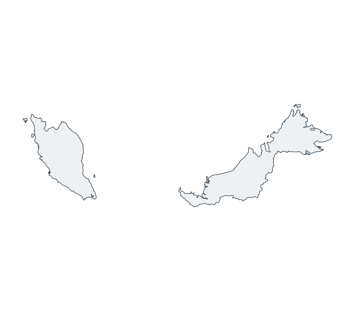 Malaysia Outline Map - free printable map of Malaysia