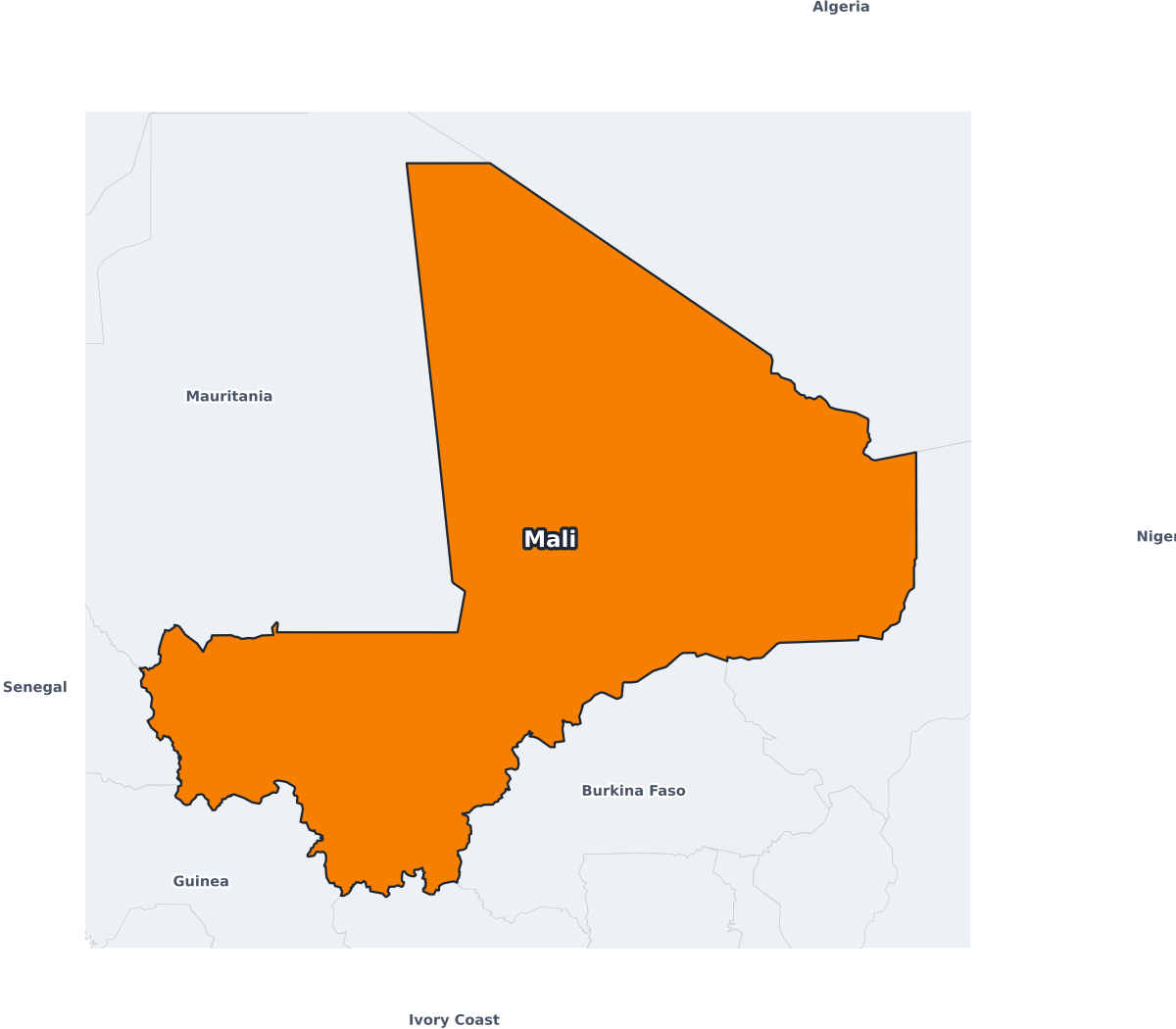 Mali Labeled Map - free printable map of Mali