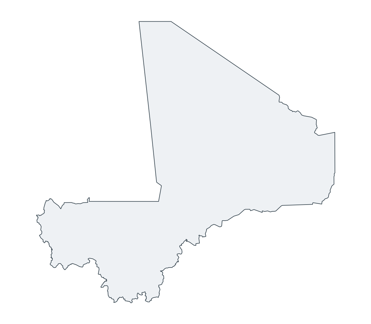 Mali Outline Map - free printable map of Mali