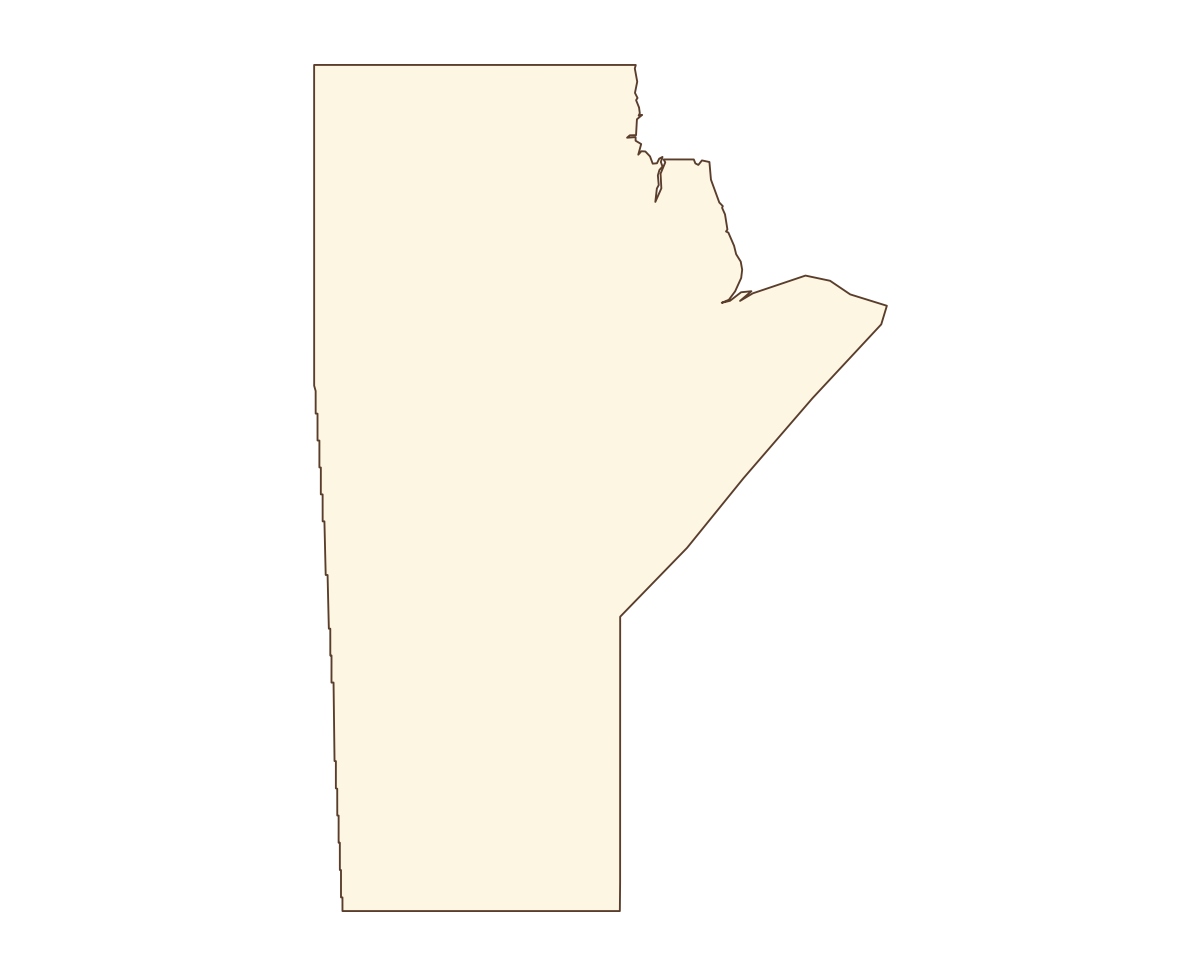 Manitoba Blank Outline Map - free printable map of Manitoba