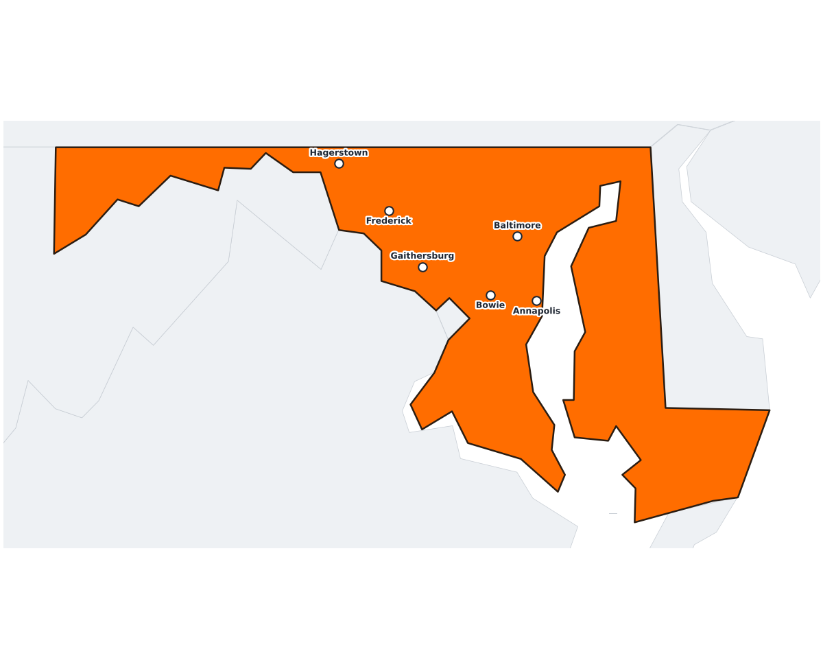 Maryland Labeled Map - free printable map of Maryland