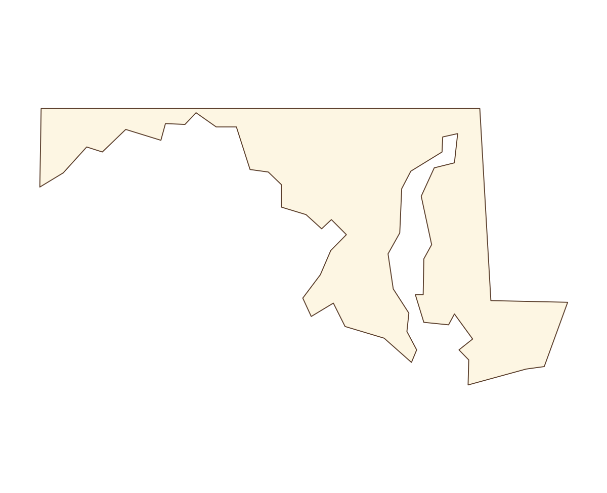 Maryland Blank Outline Map - free printable map of Maryland