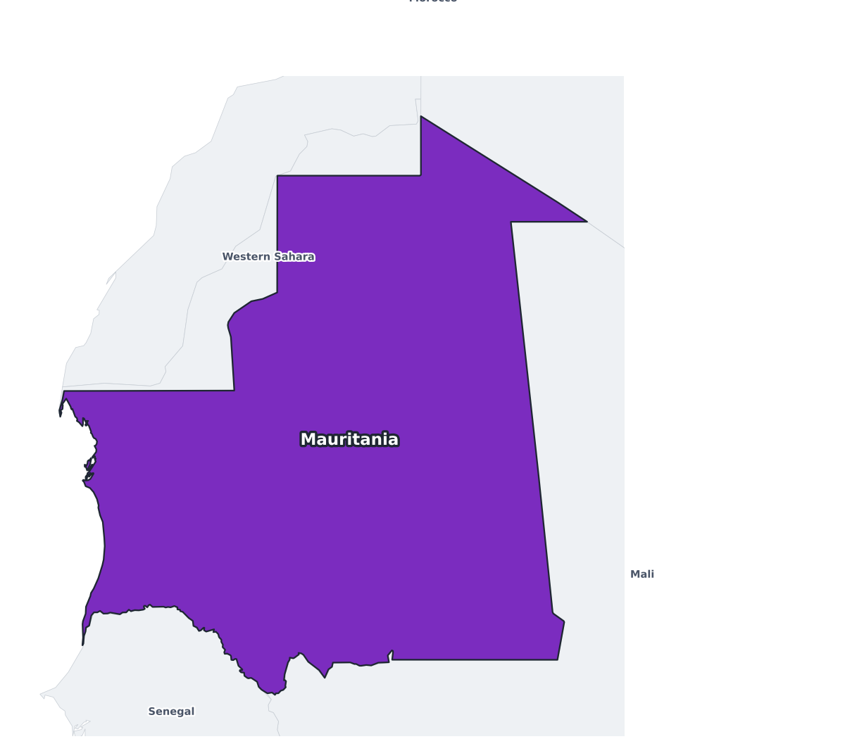 Mauritania Labeled Map - free printable map of Mauritania