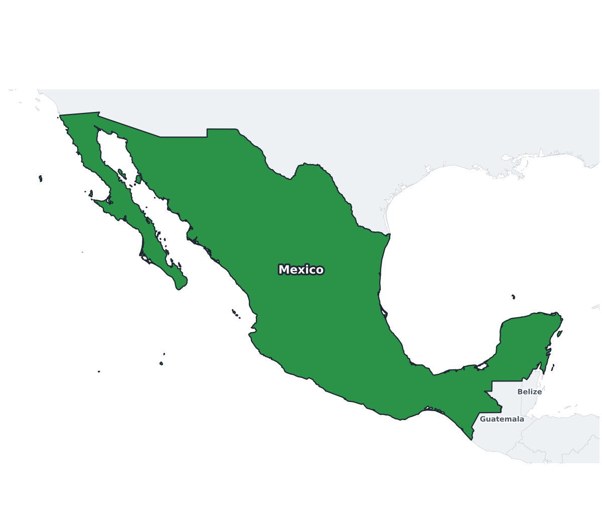 Mexico Labeled Map - free printable map of Mexico