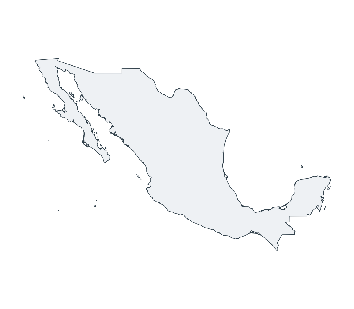 Mexico Outline Map - free printable map of Mexico