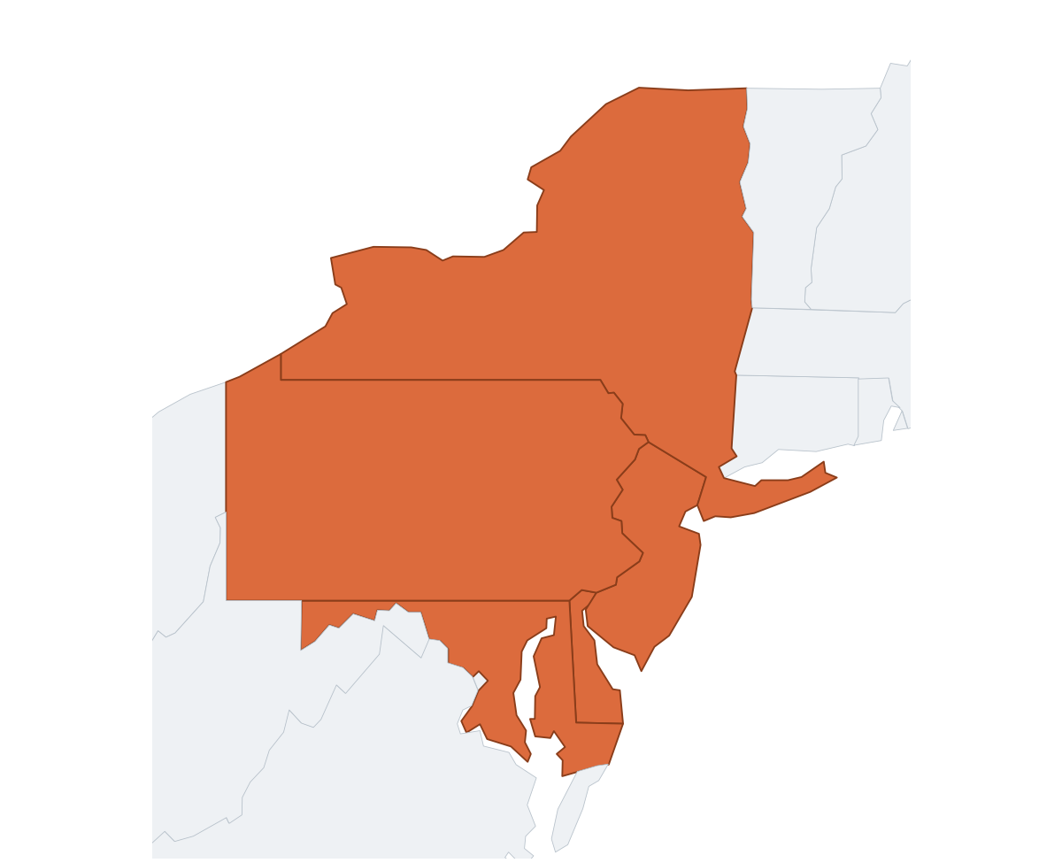 Mid-Atlantic Region Map - free printable map of Mid-Atlantic