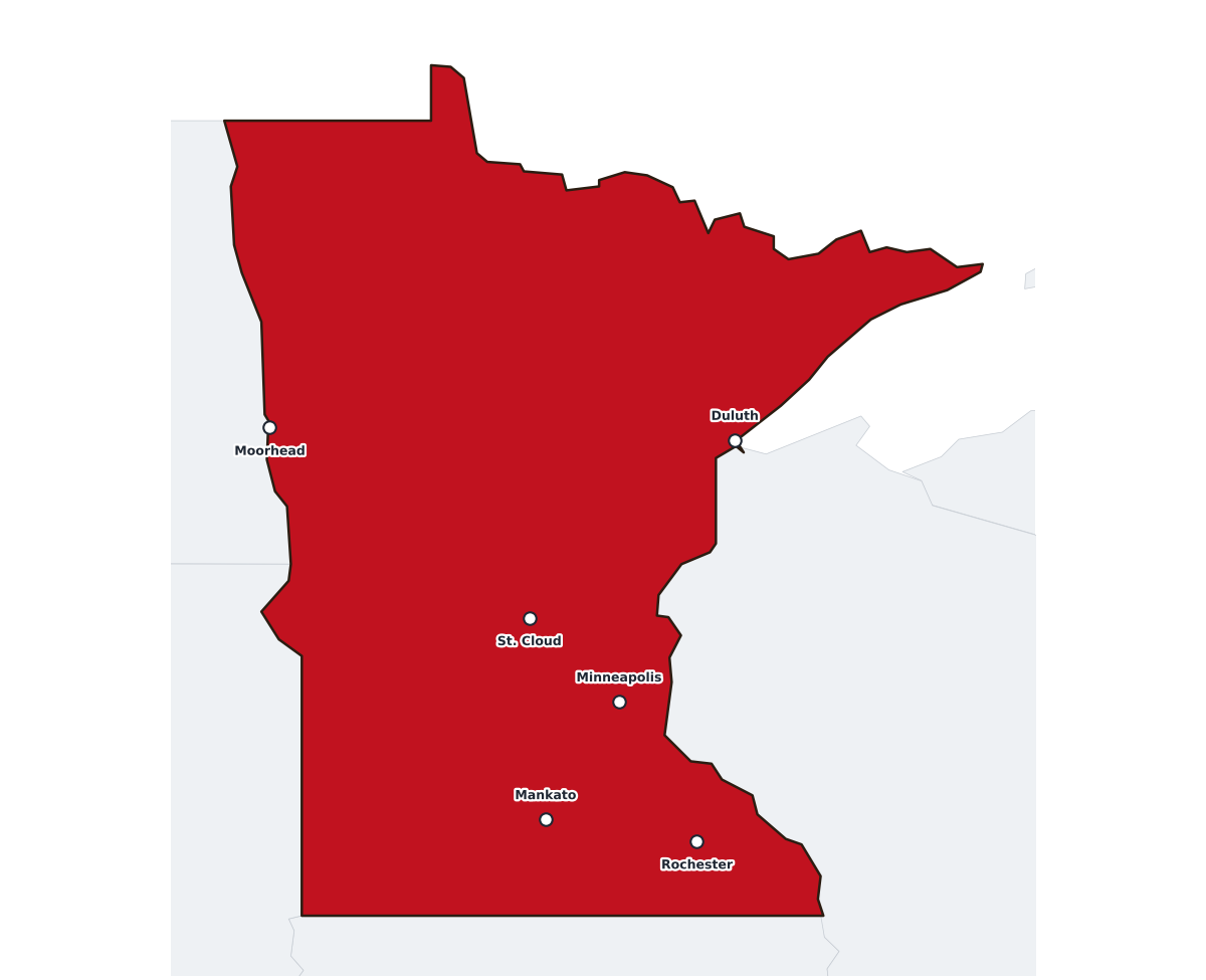 Minnesota Labeled Map - free printable map of Minnesota