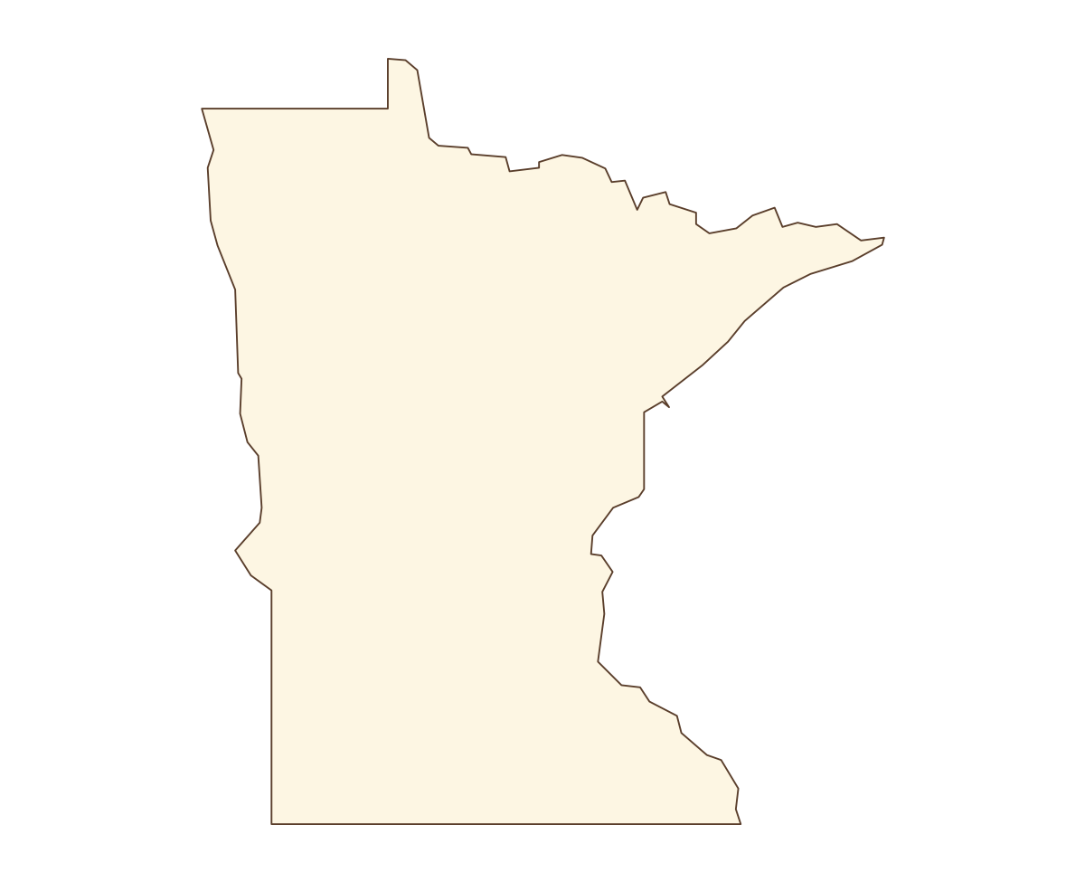 Minnesota Blank Outline Map - free printable map of Minnesota
