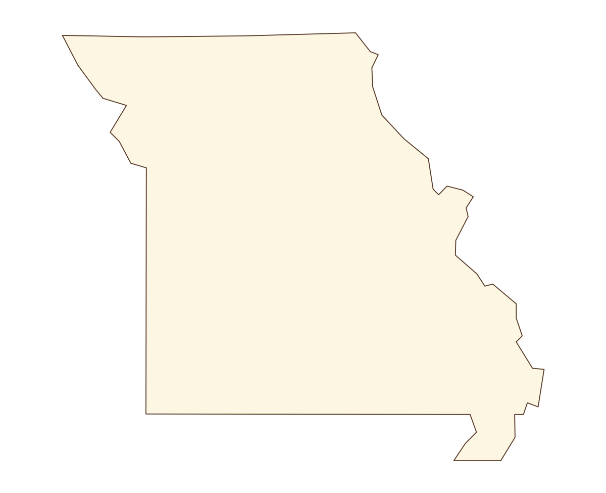 Missouri Blank Outline Map - free printable map of Missouri