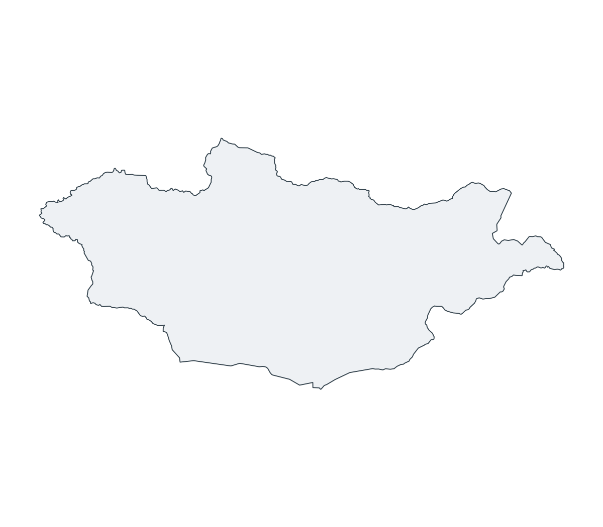 Mongolia Outline Map - free printable map of Mongolia